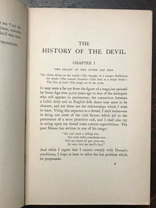 HISTORY OF THE DEVIL - 1st Ed, 1929 - HORNED GOD SATAN DEMONS EVIL PAGAN MAGICK