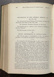 1888-89 - SOCIETY FOR PSYCHICAL RESEARCH - OCCULT HYPNOTISM TELEPATHY GHOSTS