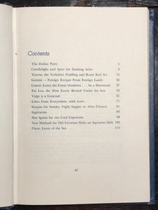 ZODIAC PARTIES: MENUS AND RECIPES; Pepper 1st/1st 1965 HC/DJ; ASTROLOGY COOKBOOK