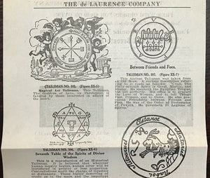 1920s DE LAURENCE OCCULT CATALOG ADS - TALISMANS SEALS DIVINATION ANGELS DEMONS