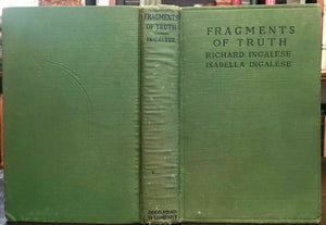 FRAGMENTS OF TRUTH - Ingalese, 1st 1921 OCCULT ALCHEMY CHRIST DIVINE TEACHINGS