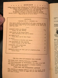 MANLY P. HALL - HORIZON JOURNAL - Full YEAR, 4 ISSUES, 1946 - PHILOSOPHY OCCULT