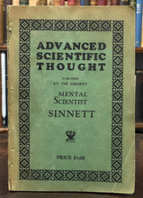 ADVANCED SCIENTIFIC THOUGHT - Sinnett, 1st 1930 - THEOSOPHY MEDITATION LESSONS