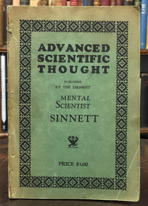 ADVANCED SCIENTIFIC THOUGHT - Sinnett, 1st 1930 - THEOSOPHY MEDITATION LESSONS