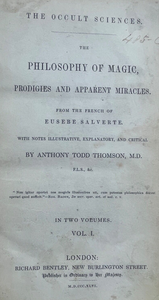 OCCULT SCIENCES: PHILOSOPHY OF MAGIC - Salverte, 1st 1846 PAGANISM MAGICK OCCULT