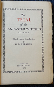 1929 TRIAL OF THE LANCASTER WITCHES (1612) - WITCHCRAFT WITCH TRIALS DEVIL SATAN