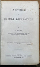 CURIOSITIES OF OCCULT LITERATURE - Cooke, 1st 1863 - ASTROLOGY OCCULT ZADKIEL