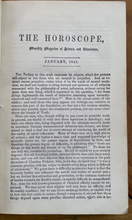 ZADKIEL - THE HOROSCOPE: A MONTHLY MAGAZINE - 1st 1841 - ASTROLOGY, PHRENOLOGY