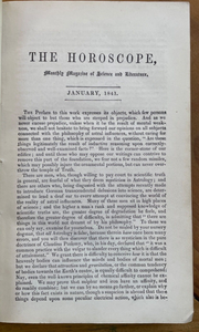 ZADKIEL - THE HOROSCOPE: A MONTHLY MAGAZINE - 1st 1841 - ASTROLOGY, PHRENOLOGY