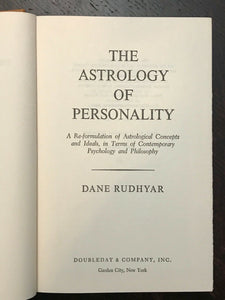 THE ASTROLOGY OF PERSONALITY - Rudhyar, 1970 - ASTROLOGICAL PSYCHOLOGY - SIGNED