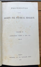 1886-87 - SOCIETY FOR PSYCHICAL RESEARCH - HYPNOTISM TELEPATHY AUTOMATIC WRITING