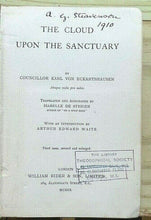 CLOUD UPON THE SANCTUARY - A.E. Waite, 1909 CHRISTIAN MYSTIC HERMETIC OCCULT
