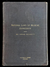 1894 NATURAL LAWS OF MUSICAL EXPRESSION - HANS SCHMITT - 1st/1st Music Physics