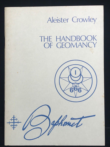 ALEISTER CROWLEY - THE HANDBOOK OF GEOMANCY - 1st/1st, 1973 - Occult Divination