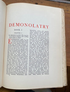 DEMONOLATRY - Remy, Ltd & Numbered, 1930 - DEMONOLOGY, WITCHCRAFT, WITCH-HUNTERS