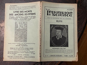 INITIATION & SCIENCE French OCCULT JOURNAL - Jan-March 1959 PYRAMIDS YOGA