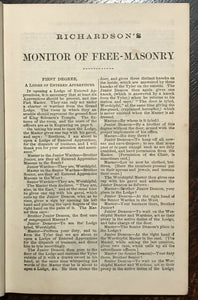 1888 RICHARDSON'S MONITOR OF FREEMASONRY - CEREMONIES SIGNS OATHS PASSWORDS