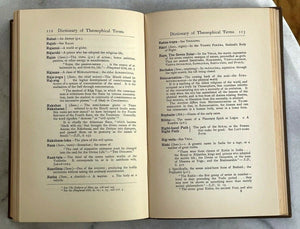 DICTIONARY OF SOME THEOSOPHICAL TERMS - 1st 1910 OCCULT RELIGIONS DEFINITIONS