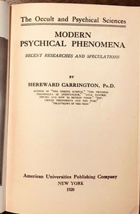 MODERN PSYCHICAL PHENOMENA - Carrington, 1920 - OCCULT DIVINATION GHOSTS