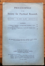 1921-1922 SOCIETY FOR PSYCHICAL RESEARCH - OCCULT MEDIUMS PSYCHIC SPIRITS SEANCE