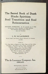 1944 SACRED BOOK OF DEATH SPIRITISM SOUL REINCARNATION - De Laurence OCCULT