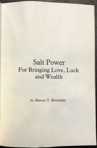 SALT POWER FOR BRINGING LOVE, LUCK & WEALTH - 1st 1984 MAGICK WITCHCRAFT RITUALS