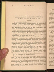 1895 - SOCIETY FOR PSYCHICAL RESEARCH - OCCULT SPIRITUALISM MAGIC GHOSTS PSYCHIC