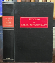 RECORDS OF SALEM WITCHCRAFT - 1969 - WITCHES PERSECUTION WITCH TRIALS TESTIMONY