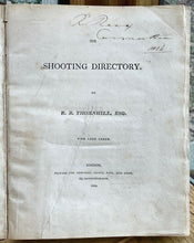 SHOOTING DIRECTORY - Thornhill, 1st 1804 - HUNTING, HUNTERS, DOGS, GAME ANIMALS