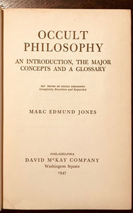 OCCULT PHILOSOPHY - Marc Edmund Jones, 1947 - OCCULTISM MYSTERIES - SIGNED