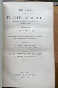 1846 - WORKS OF FLAVIUS JOSEPHUS - JUDAISM ROMAN JEWISH HISTORY RELIGION CULTURE