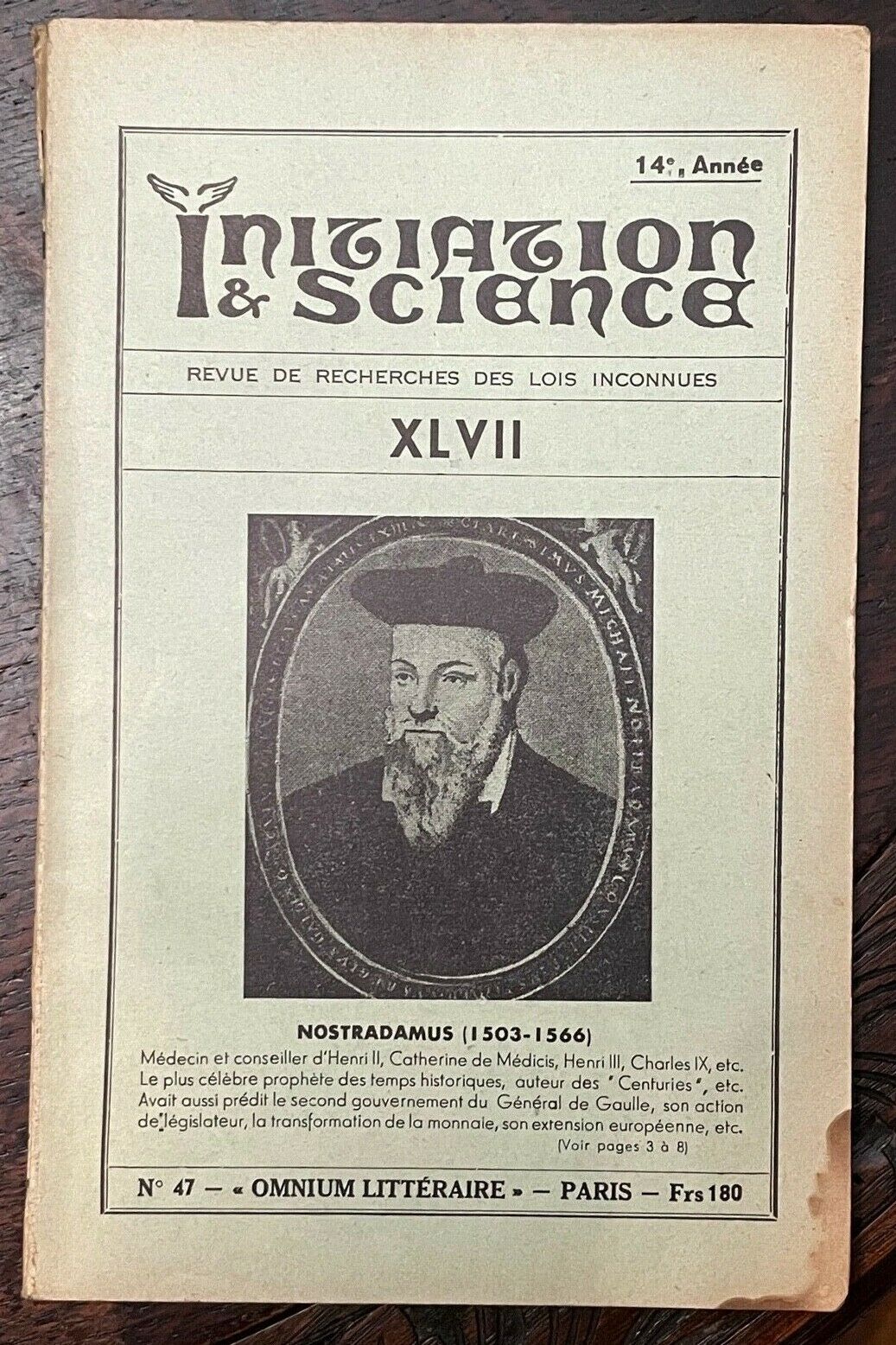 INITIATION & SCIENCE French OCCULT JOURNAL - Jan-March 1959 PYRAMIDS YOGA