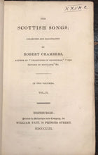 1829 THE SCOTTISH SONGS by ROBERT CHAMBERS, 1st/1st, 2 Vols Scotland Folk Songs