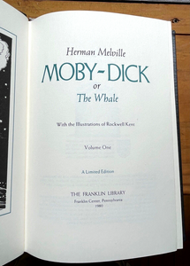 MOBY-DICK OR THE WHALE - Melville, Franklin Library Collector's Ed, Full Leather