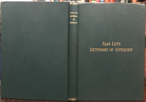 ALAN LEO'S DICTIONARY OF ASTROLOGY - 1st, 1929 - ASTROLOGICAL TERMS ZODIAC