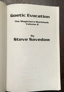 GOETIC EVOCATION: THE MAGICIAN'S WORKBOOK - Savedow, 1999 - MAGICK GRIMOIRE