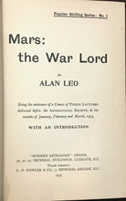 MARS: THE WAR LORD - Alan Leo, 1st Ed, 1915 - ASTROLOGY ZODIAC DIVINATION FATE