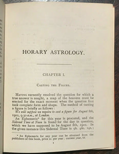 ALAN LEO - HORARY ASTROLOGY, ASTROLOGICAL MANUAL - 1st Ed, 1907 OCCULT ZODIAC