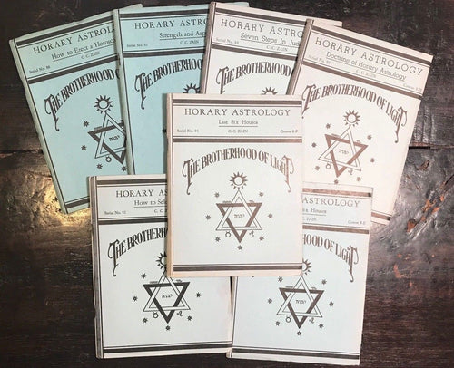 THE BROTHERHOOD OF LIGHT - C.C. ZAIN - HORARY ASTROLOGY, 7 Issues: 86-92, 1930
