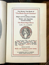 MYSTIC TEST BOOK OF THE HINDU OCCULT - De Laurence 1st Ed, 1909 MAGICK OCCULTISM