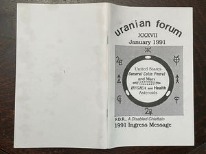 URANIAN FORUM MAGAZINE - Jan 1991 - ASTROLOGY CURRENT EVENTS DIVINATION PROPHECY