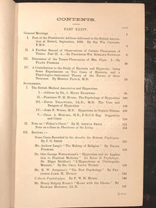 1898-1899 - SOCIETY FOR PSYCHICAL RESEARCH - OCCULT SPIRITS MAGIC GHOSTS PSYCHIC