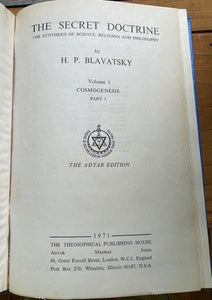 THE SECRET DOCTRINE - HELENA BLAVATSKY, Complete Vols 1-6, 1971 - THEOSOPHY