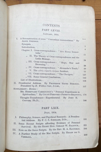 1914-15 SOCIETY FOR PSYCHICAL RESEARCH - SPIRIT TRANCE HYPNOSIS DREAMS AFTERLIFE