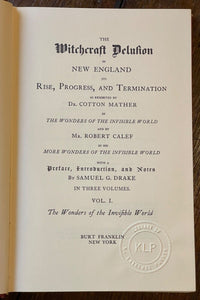 WITCHCRAFT DELUSION IN NEW ENGLAND - 1970, 3 Vols - WITCHES, SALEM WITCH TRIALS