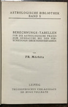 1920 ASTROLOGISCHE BIBLIOTHEK (ASTROLOGICAL LIBRARY), Vol X ASTROLOGY PREDICTION