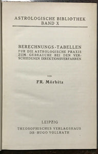 1920 ASTROLOGISCHE BIBLIOTHEK (ASTROLOGICAL LIBRARY), Vol X ASTROLOGY PREDICTION