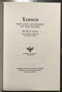 LEMURIA: THE LOST CONTINENT OF THE PACIFIC - ROSICRUCIAN MYSTIC LOST RACE