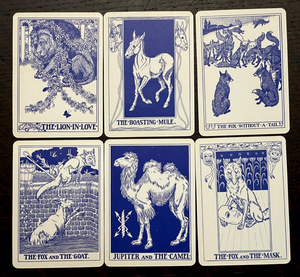 ANTIQUE SET OF AESOP'S FABLES CARDS - Ca 1920s - Complete Illustrated Deck