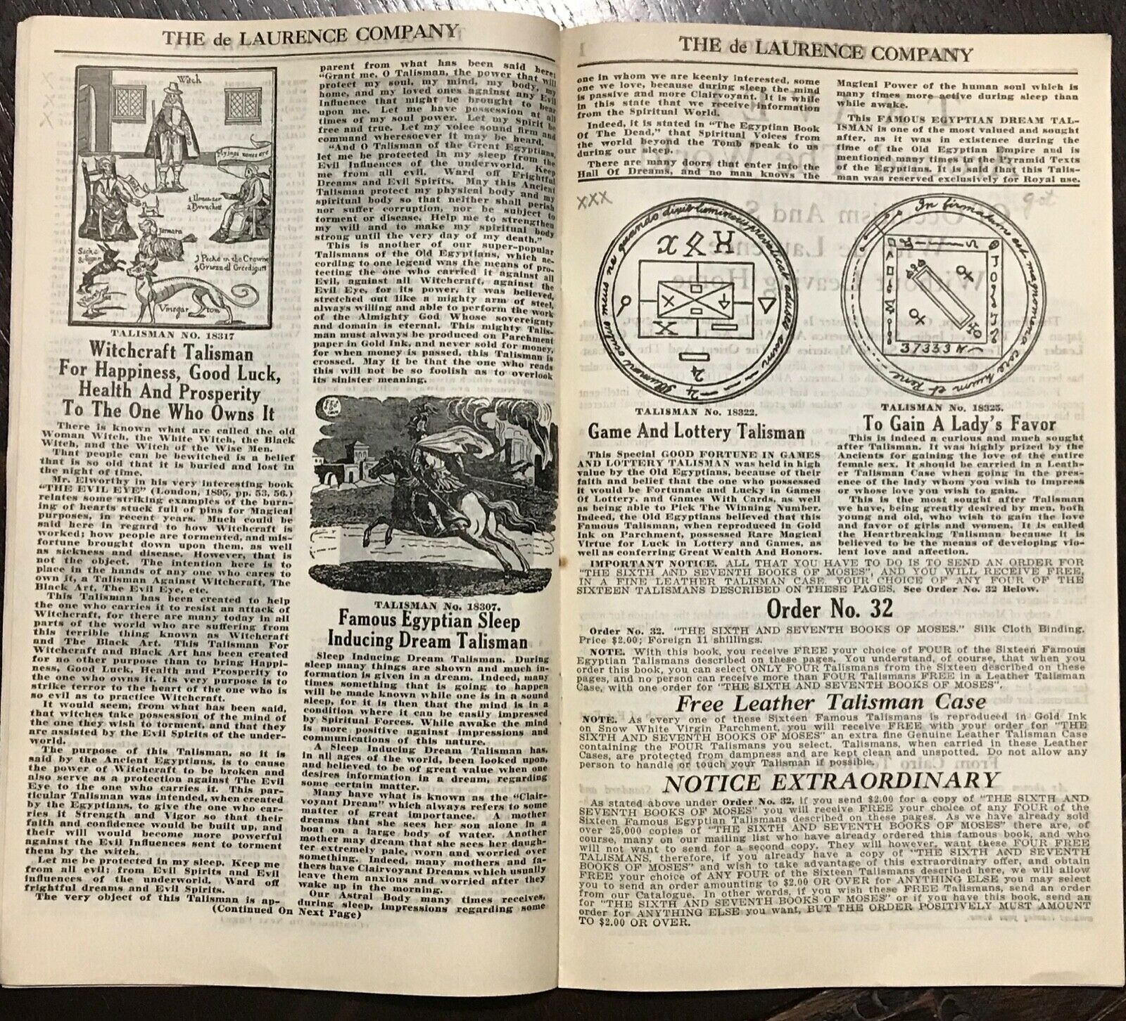 1920s VERY RARE DE LAURENCE OCCULT CATALOG BOOK OF MAGICAL ART, HIND